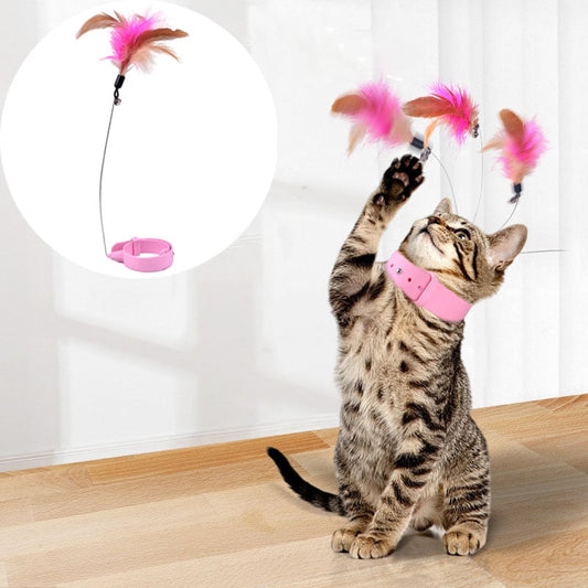 ⏰Last Day 49% OFF - 🐾 Collar feather cat-teasing stick