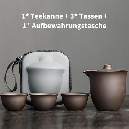 Zisha-Teekanne-Set mit Aufbewahrungstasche für Reisen